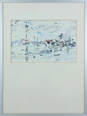 Anton Voorzanger - Aquarel, Winterlandschap - Ingelijst kaufen? Bieten Sie von 100!