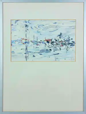 Anton Voorzanger - Aquarel, Winterlandschap - Ingelijst vendu pour 100€ !