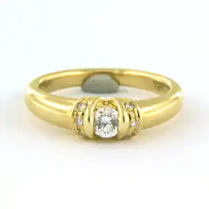 18k geel gouden ring bezet met briljant geslepen diamant 0.31ct kaufen? Bieten Sie von 700!