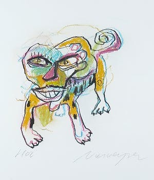 Henk Vierveijzer - Pastelkrijt, Hoi - Ingelijst kopen? Bied vanaf 100!