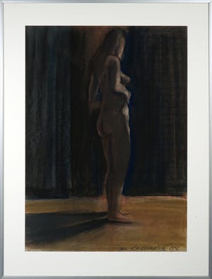Chris Tonbreeker - Krijttekening, Naakt - Ingelijst kopen? Bied vanaf 35!