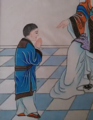 Oude China - Religieuse schildering op zijde kopen? Bied vanaf 50!