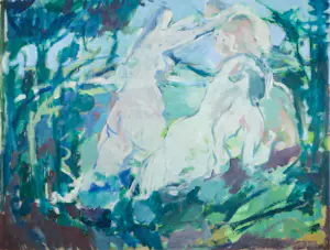 Willem Janssen - Acryl op papier, Badende vrouwen - Ingelijst (Groot) kaufen? Bieten Sie von 70!