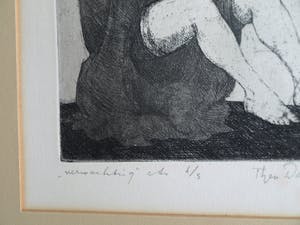 Theo Daamen - (1939-2021) : Ingelijste ets , Verwachting – 1970 – oplage 5 kopen? Bied vanaf 50!