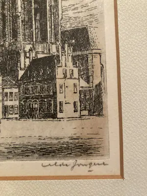 Marius de Jongere - Stadsgezicht Groningen hand gesigneerd kopen? Bied vanaf 49!