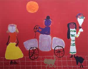 Jan Roede - Zeefdruk Jan Roede " Rije, Rije, Rije in een wagentje " verkocht voor € 90!