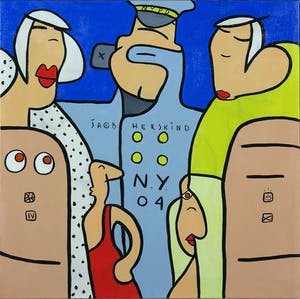Jacob Herskind - Acryl op doek, N.Y. 04 - Ingelijst kopen? Bied vanaf 1!
