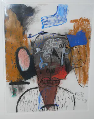 Rik van Iersel - groot werk - gemengde techniek - fraai zuurvrij ingelijst kopen? Bied vanaf 300!