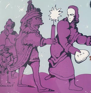 Lucebert - 'Het offer' - Ingelijst 1973 kopen? Bied vanaf 155!