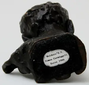 Bernadette Leijdekkers - Bronzen sculptuur: 'Simon Carmiggelt' - 1999 kopen? Bied vanaf 175!