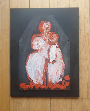 Anton Heyboer - Moeder met kind - Olieverf op leisteen - jaren 90 kopen? Bied vanaf 350!