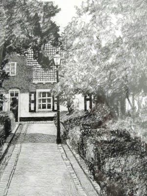 Karl Jakob van Beekum - (1914-1998) Prachtige tekening, fraai doorkijkje kopen? Bied vanaf 125!