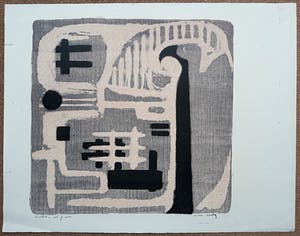 Wim Motz - Geometrisch abstracte compositie, litho kopen? Bied vanaf 30!