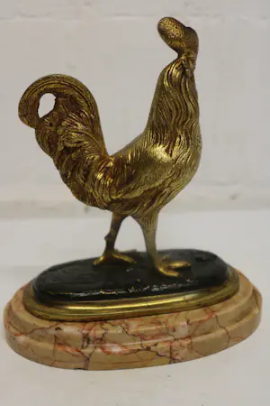 Niet of onleesbaar gesigneerd - fosfor brons haan kopen? Bied vanaf 1!