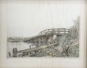 Harmen Eikema - gekleurde ets | Jaagpad a/d Schinkel (situatie ca. 1920-1925) kopen? Bied vanaf 29!