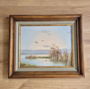 Gien Brouwer - Hollands olieverfschilderij Gien Brouwer eenden polder kopen? Bied vanaf 100!