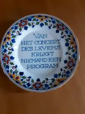 Koninklijke Tichelaar Makkum - wandbord met spreuk verkauft für € 10!