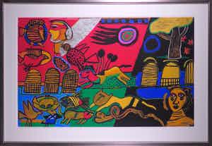 Corneille - Litho, Présence Africaine - Ingelijst (Groot) verkocht voor € 400!