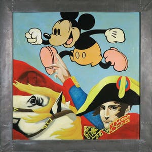 Jan Bollaert - Gemengde techniek op board, Napoleon & Mickey (Zeer Groot) kopen? Bied vanaf 100!