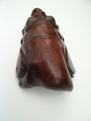 Niet of onleesbaar gesigneerd - Chinees maskerbeeldhouwwerk met ivoorbijlagen - Hardhout kopen? Bied vanaf 1!
