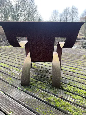 Dick Rakhorst - Prachtig abstract ijzeren fauteuil voor in de tuin kopen? Bied vanaf 100!