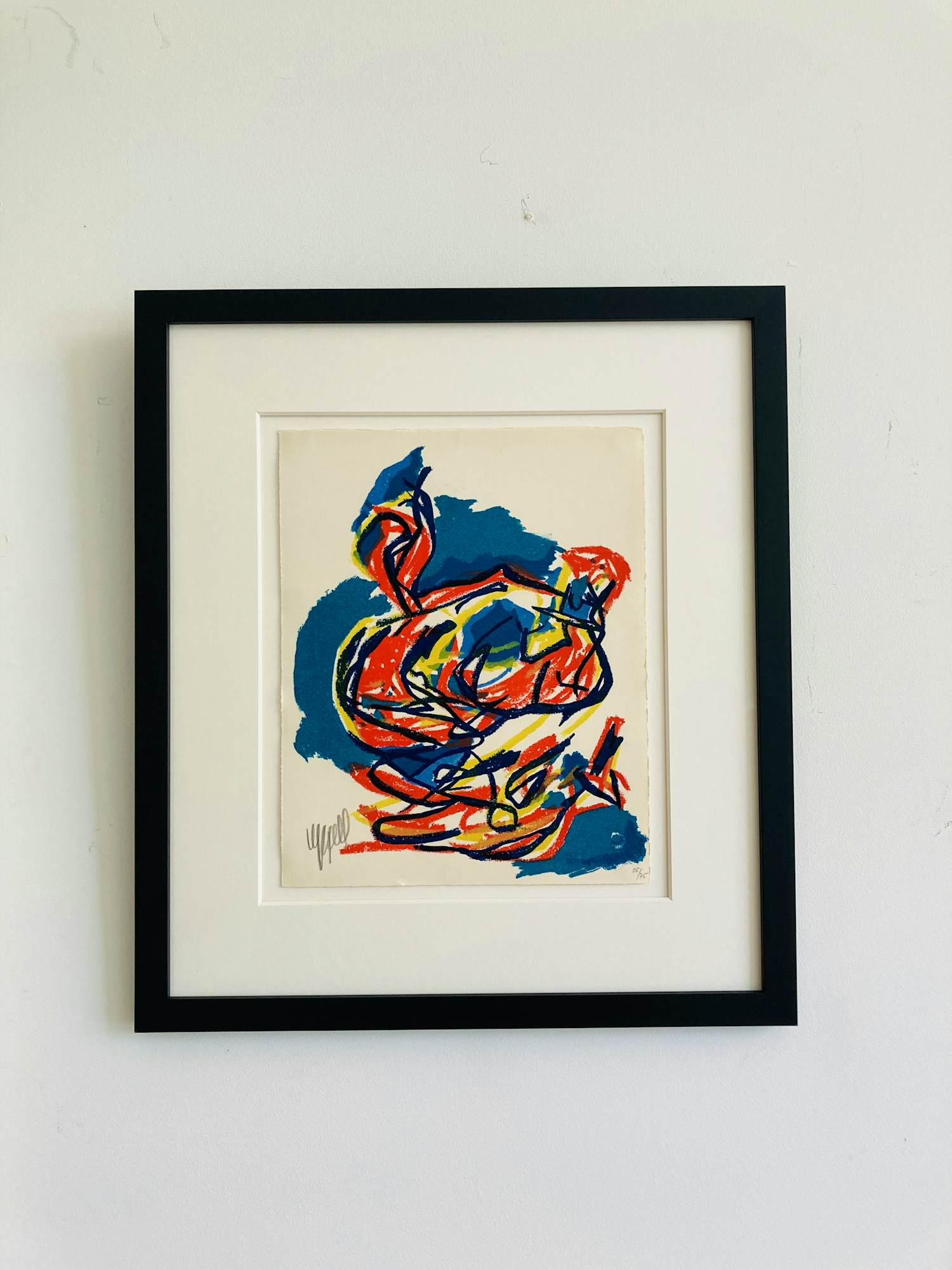 Karel Appel - abstracte compositie nr 4 ( Der Spiegel , KÖln, 1961) met nieuwe lijst! kopen? Bied vanaf 595!