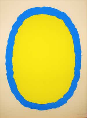 Bram Bogart - Litho in kleur geel/blauw verkocht voor € 399!