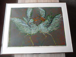 Jan Bezemer - Kleurenlitho enigste exemplaar met vogels kopen? Bied vanaf 70!