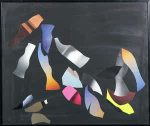 Henri Plaat - Collage, Zonder titel - Ingelijst verkocht voor € 80!