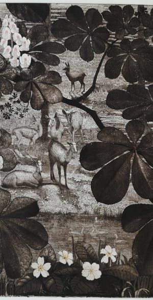 Roelf Gerbrands - Hertenkamp in de Haarlemmer Hout met bloeiende kastanje kopen? Bied vanaf 85!