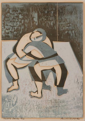 Flip van der Burgt - Tawara Gaeshi (Judoka III) - 6/30 - 1964 - zeefdruk op papier kopen? Bied vanaf 20!