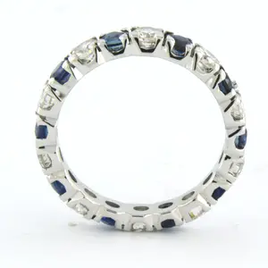 14k witgouden hele alliance met om en om gezet met saffier en diamant kopen? Bied vanaf 900!