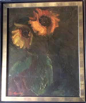 Piet van Wijngaerdt - BERGENSE SCHOOL: Zonnebloemen ca. 1925 (Collectie Pim Jacobs) verkocht voor € 350!