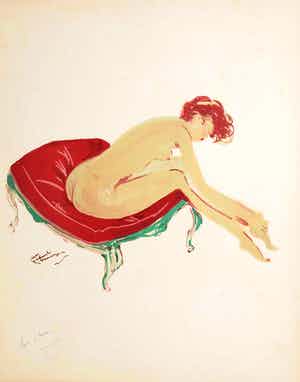 Jean-Gabriel Domergue - Litho, Une cavalière uit de portfolio La Parisienne verkocht voor € 250!