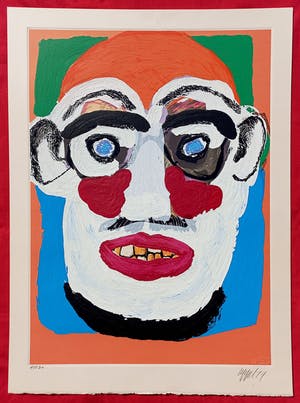 Karel Appel - Face, gemengde druktechniek met reliëf kopen? Bied vanaf 1150!