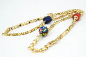 11 - Groot Surinaams geel-gouden Alla Kondre hals sieraad ketting - 18 krt kopen? Bied vanaf 1180!