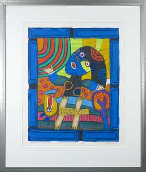 Clemens Briels - Zeefdruk, As soon as Jenny was ready (...) - Ingelijst verkocht voor € 60!