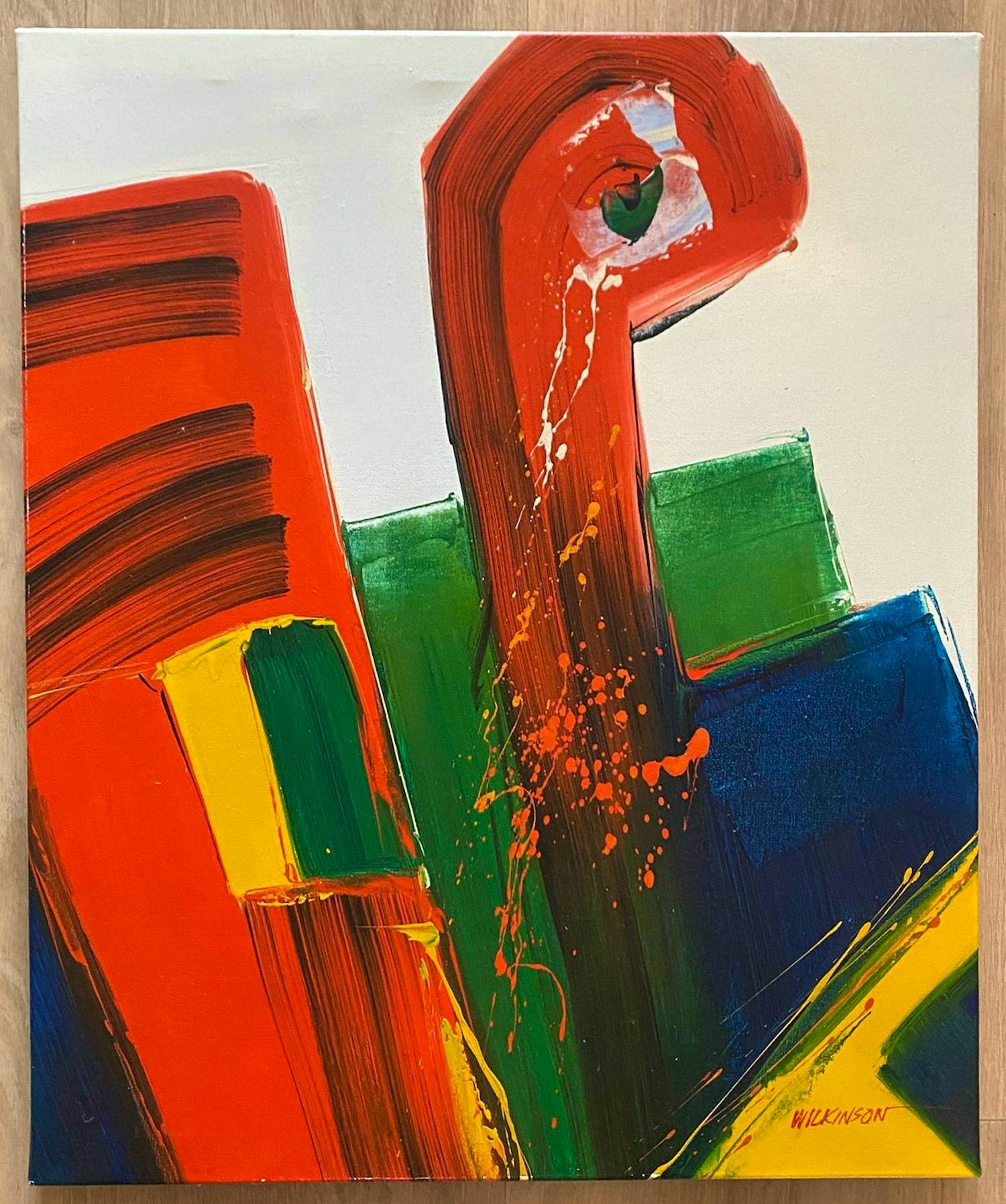Mandy Wilkinson - Kleurrijk Abstract schilderij Mandy Wilkinson verkocht voor € 75!
