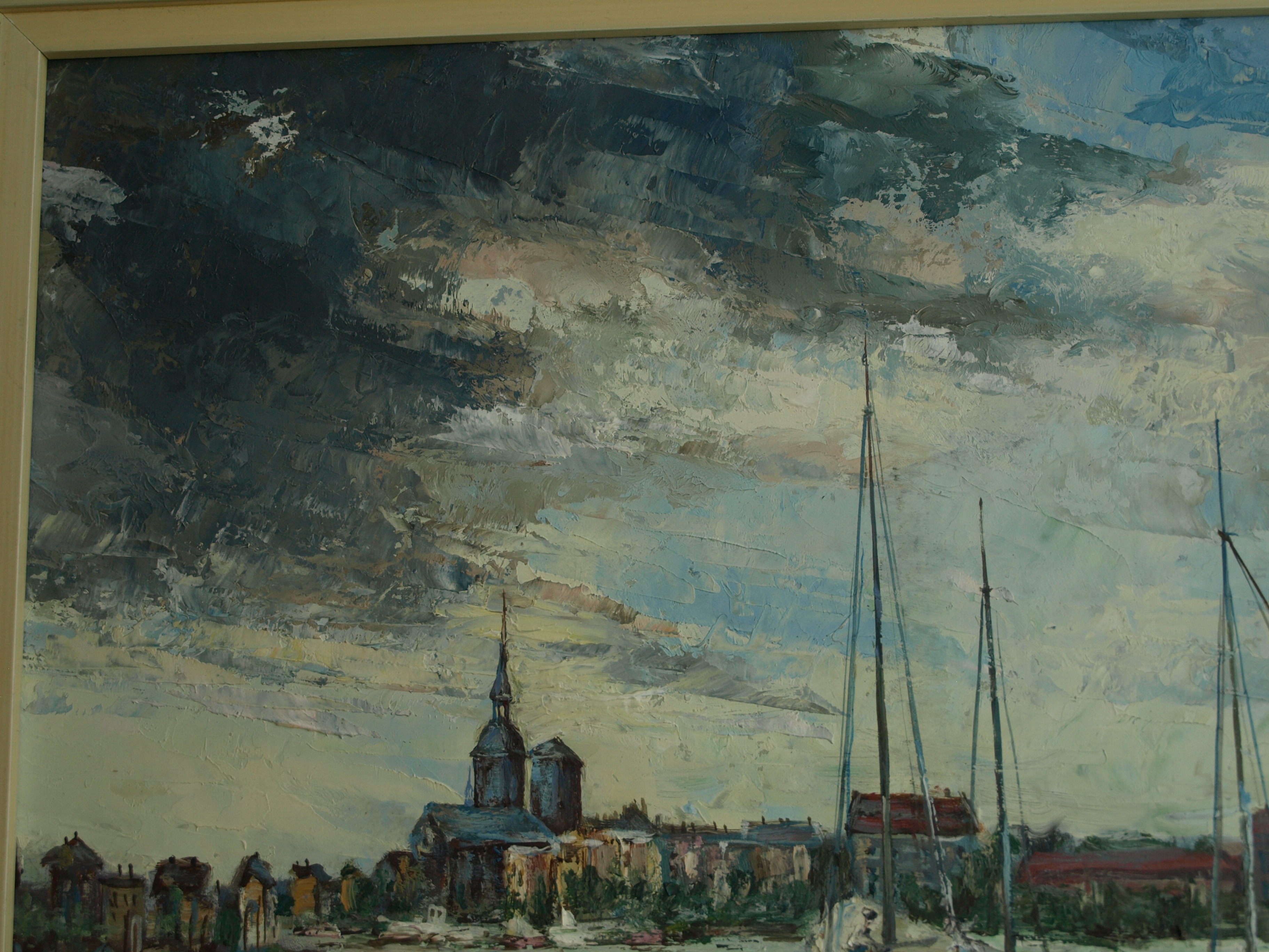 Niet of onleesbaar gesigneerd - Olieverf op board – Havengezicht – gesigneerd & ingelijst  kopen? Bied vanaf 1!