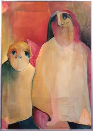 Annica Koot - Acryl op papier, Zonder titel - Ingelijst verkocht voor € 35!