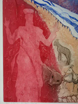 Marcus van Loopik - Ingelijste ets , Grote Verzoendag , Jom Kippoer - 1993 kopen? Bied vanaf 1!