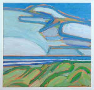 Paul Overhaus - Acryl op doek, Duin - Ingelijst verkocht voor € 50!