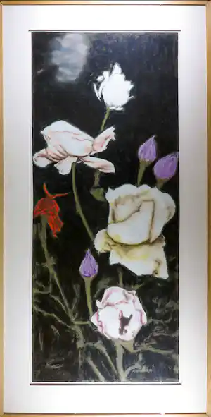 Martin van Vreden - Pastel op papier, Bloemen - Ingelijst (Zeer groot) verkauft für € 250!