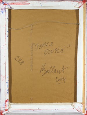 Jan Bollaert - Gemengde techniek op board, Peace couple kopen? Bied vanaf 60!