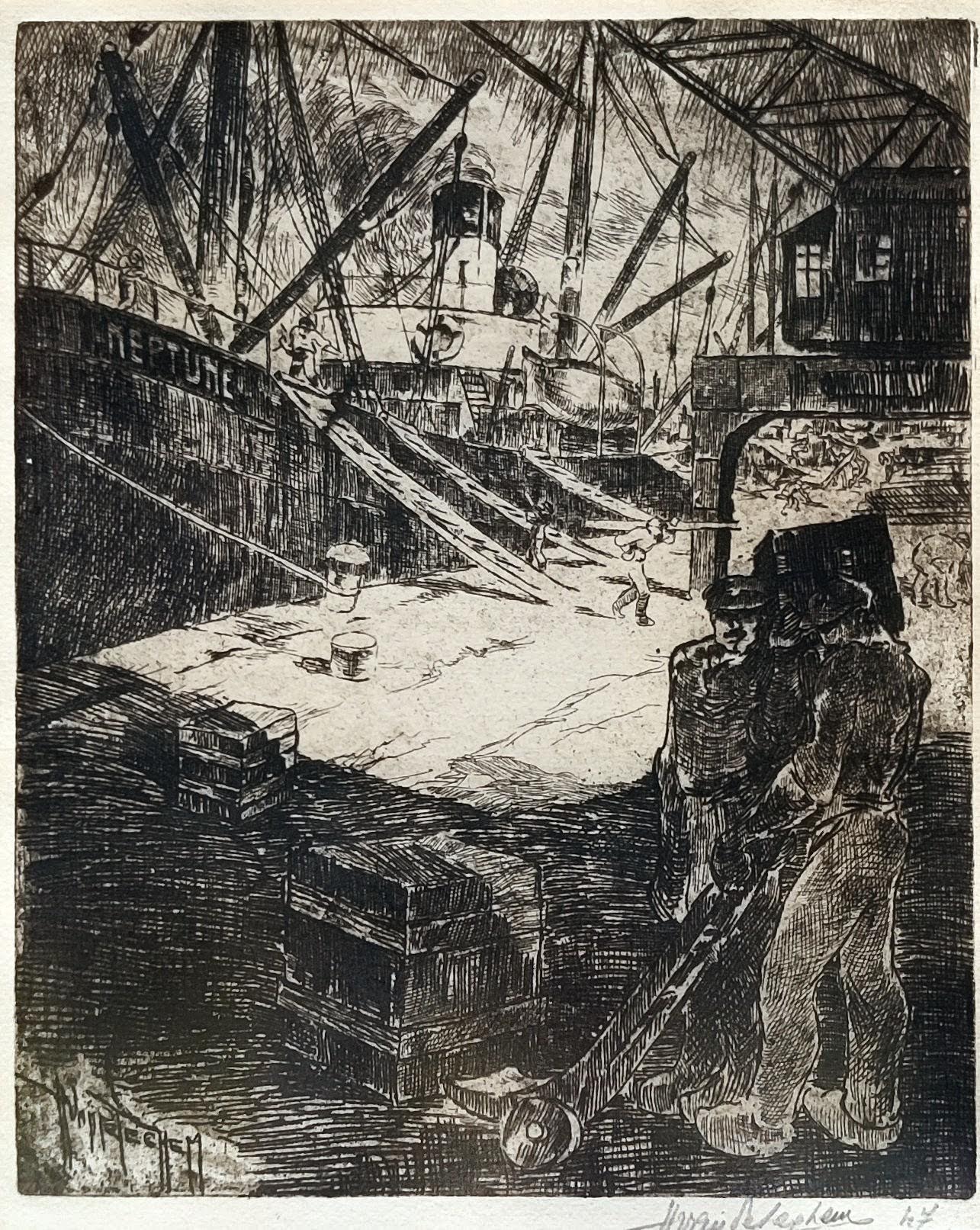 Henri Van Peteghem - Havenarbeiders bij stoomschip Neptune kaufen? Bieten Sie von 35!