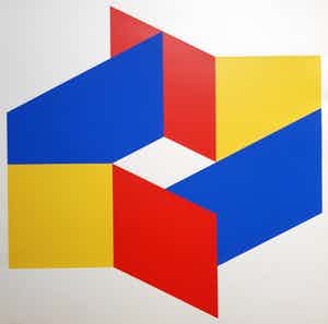 Bob Bonies - Abstractie compositie - Prent 190 verkocht voor € 120!