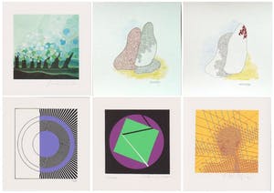 Willem F. Wagner - e.a: Collectie van zes zeefdrukken: Abstracte Composities I - VI kopen? Bied vanaf 19!