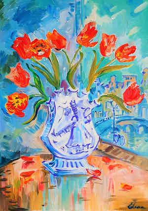 Elena Polyakova - Tulpen in Amsterdam verkocht voor € 75!