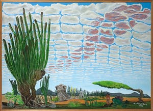 Winfred Dania - Olieverf op doek, Boynay maakt een heilig teken - Ingelijst kopen? Bied vanaf 500!