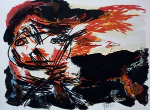 Karel Appel - Ingelijste litho: figuur - 1962 (nieuwe lijst!) kopen? Bied vanaf 1250!